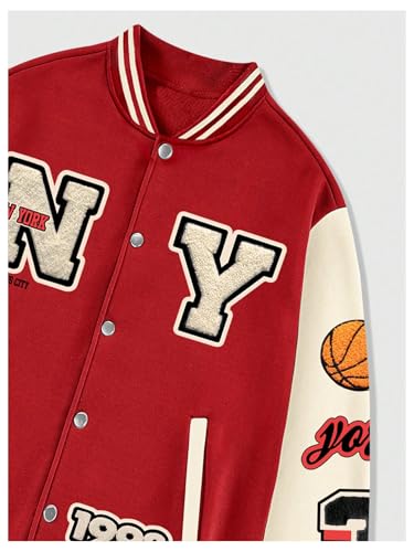 SOLY HUX Men's Varsity Jacket Letter Graphic Long Sleeve Baseball Jacket Color Block Y2k Streetwear Outerwear3