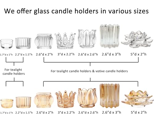 GOLDEAL 30 PCS Small Clear Glass Tealight Candle Holders,Tealight Holders Bulk Use for Weddings Parties Dinner,for 1.5" Tealight. as Well as Candle Mould…