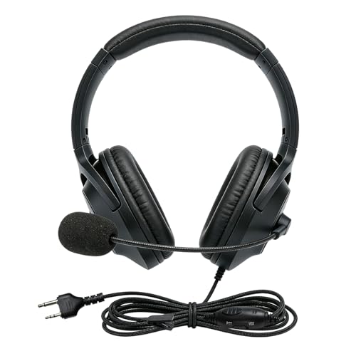 Auricular de micrófono para coordinación de eventos diadema binaural compatible con walkie talkie