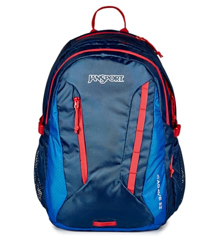 Image of JanSport 32L Agave Hiking Backpack - 15 Inch Laptop Sleeve, Navy | Daypack with Universal 3L Hydration System or 15 Inch Laptop Sleeve, Ideal for Hiking and Traveling
