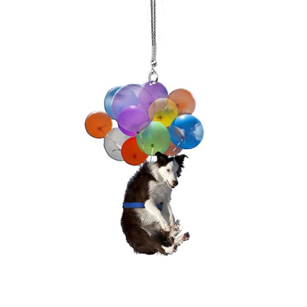 Leuke Hond Kat Auto Hangende Ornament Met Kleurrijke Ballon Hangende