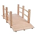 5 ft Wooden Bridges for Outdoors, Foot Bridge, Landscape Bridge Stable and Durable Load Capacity 500lbs Indoor and Outdoor Use Wooden Garden Bridge for Backyard Garden Decor Burlywood Color