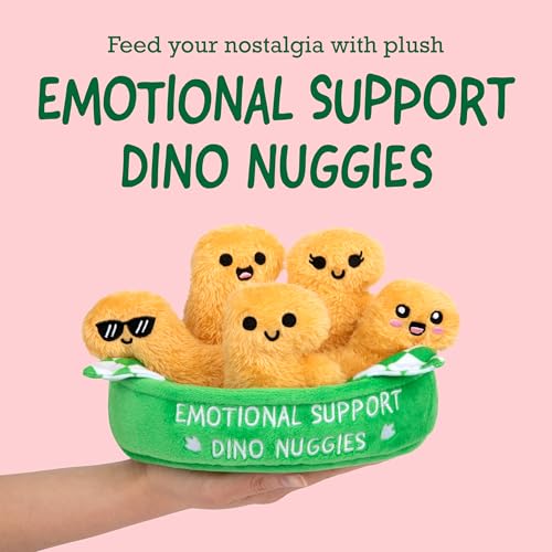 Image of Emotional Support Dino Nuggies by Relatable, Cuddly Stuffed Animals and Dinosaur Toys, Great Gift Ideas for Loved Ones of All Ages, Includes 5 Dinosaur Plushies with Carrying Basket
