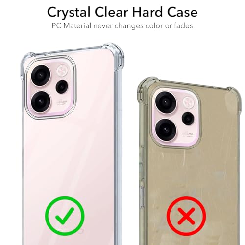 Image of Jkobi Shockproof Crystal-Clear Back Cover for Oppo Reno 15c (Anti Yellow Case | Drop & Camera Protection | Hard Polycarbonate)