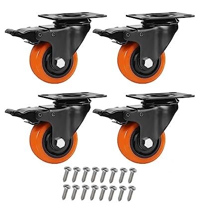 MHS Swivel Rubber Caster Wheel with and Without Break 50 mm 200 kg Capacity With Screws Set of 4 Pieces (B07CGBV818) Amazon Price History, Amazon Price Tracker