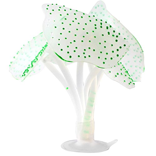 Image of Emily Pets Silicone Aquarium Fish Tank Decor Artificial Coral Silicon Plant for Underwater Decoration (Color: Green, Height: 8CM, Pack of 2)
