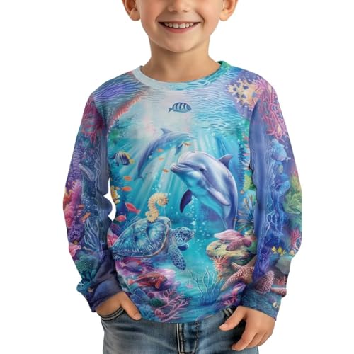Image of Uourmeti Long Sleeve Tops for Boys Graphic T Shirts Teen Girls Active Pullover Tees