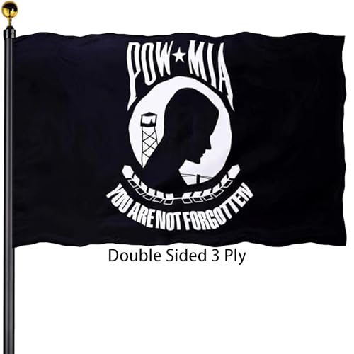 Pow Flags 3x5 Outdoor Mia Pow Flag Double Sided 3 Ply Heavy Duty Pow Mia Flags Banner for Outside with 2 Brass Grommets UV protection Fade Resistant for Indoor Outdoor