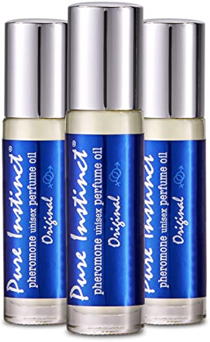 Pure Instinct Roll-On (3-Pack) - The Original Pheromone Infused Essential Oil Perfume Cologne - Unisex Attracts Men and Women - TSA Ready
