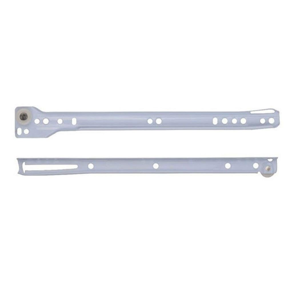 Trade Shop - Guide per Cassetti 2pz Scorrevoli A Rullo Binario Bianche A Estrazione Acciaio -45 Cm -