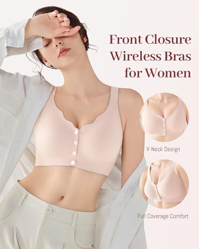 Image of Gailife Jelly Front Closure Bras for Women Wireless Comfort Seamless Bra