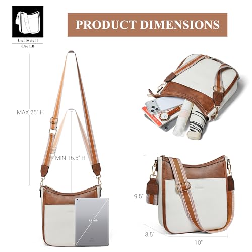 Image of Leather Crossbody Purse for Women Crossbody Bag for Daily Travel | Trendy Vegan Leather Medium Crossbody Purse with Adjustable Strap Women's Hobo Shoulder Handbags for Work