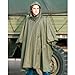 Mil-Tec Adult Ripstop Wet Weather Waterproof Multi-Use Rain Poncho with Hood - Use as Bivouac Sack, Shelter Tent - Olive Drab