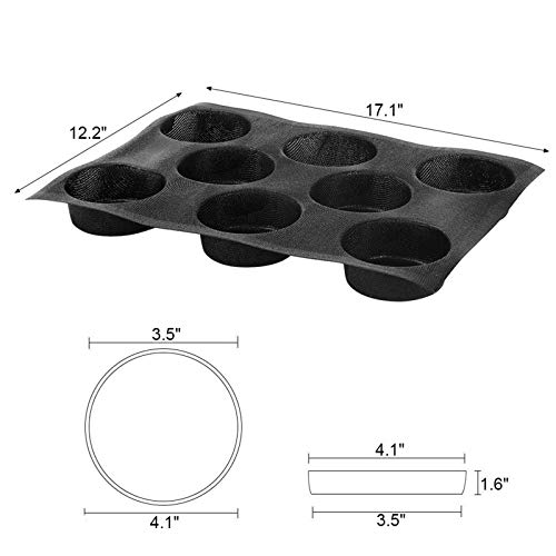 Hamburger Bun Pan Non Stick Silicone Hamburger Bun Mold for Baking Silicone Hamburger Bread Forms Great Perforated Bakery Molds for Gluten Free Buns