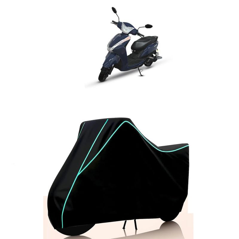 Image of Scooty Cover Water Resistant for Magnus | Universal Scooter & Bike Cover | Heavy Duty UV Dust, Rain & Scratch Protection Weather Indoor Outdoor | Black with Blue Piping