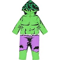 Marvel Avengers Hulk Toddler Boys Zip Up Cosplay Coverall 3T