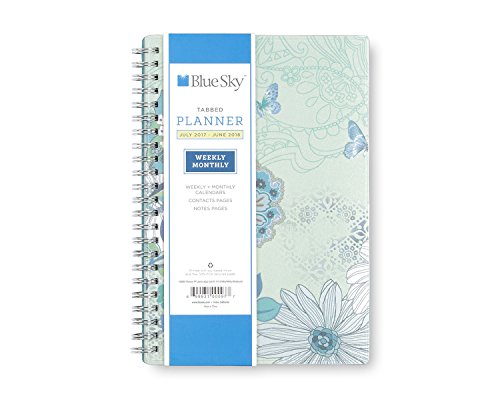 Blue Sky 2017-2018 Academic Year Weekly & Monthly Planner, Twin-Wire Bound, 5
