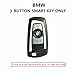 Pink BMW Genuine Leather Key Case Cover Shell for BMW 3-Button Keyless Entry Remote Control Smart Car Key Protection Fob Skin Cover Etui with Braided Key Chain & Key Rings for Women