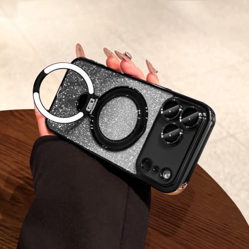 LXK Magnetic Stand for iPhone 17 Pro Max Case with Glitter Bling Card
