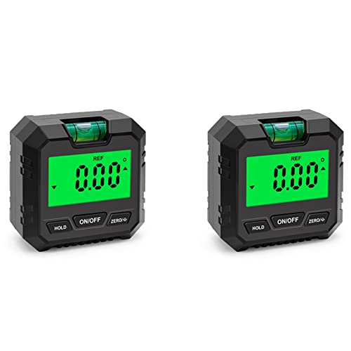 wisspair 2X mini transportador digital inclinómetro goniómetro electrónico medición ángulo medidor detector caja negro