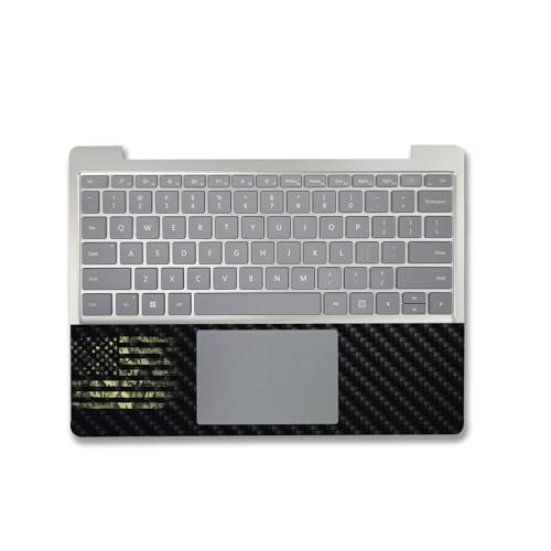 Image of MightySkins Carbon Fiber Skin Compatible with Microsoft Surface Laptop Go 3 (2023) Full Wrap Kit - American Camo | Protective, Durable Textured Carbon Fiber Finish | Made in The USA