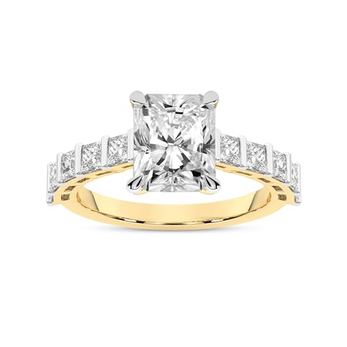 FRIENDLY DIAMONDS Lab Grown Diamond Engagement Ring For Women 0.50-6 Carat IGI Certified | 14K Or 18K White, Yellow Or Rose Gold | Keziah Side Stone Square Diamond Ring | FG-VS1-VS2 Quality4