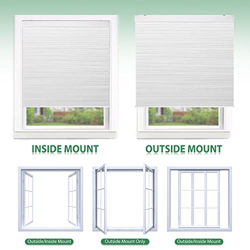 Allesin Motorized Cellular Shades For Window With Remote, Blackout Smart Honeycomb Blinds, Cordless Room Darkening Shades With Dry Battery Powered, Automatic Height Setting(White-36 X64) #TOP5
