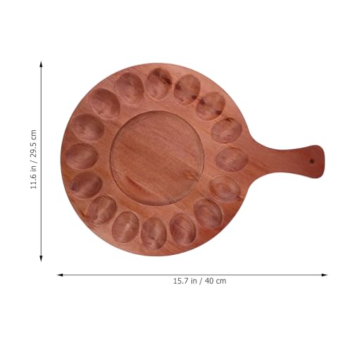Bandeja de madera marrón reversible Mikikit con compartimentos para postres 3