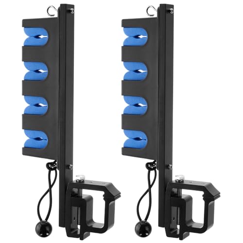 SPARKWHIZ Fishing Rod Holder for Truck, Boat, Clamp on Fishing Pole Racks Holds 4 Rods, Aluminum