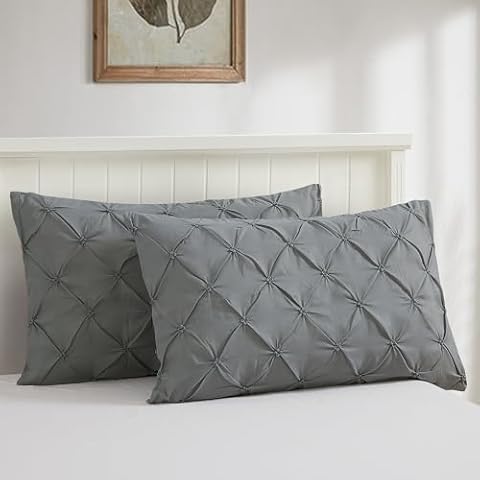 Vaulia Microfiber Pillow Shams, Grey Set of 2 Cover