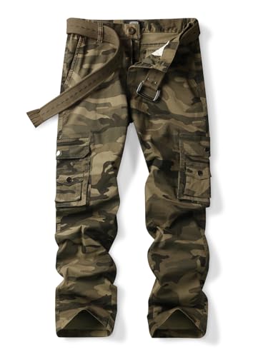 Womens Cargo Pants with Pockets Outdoor Casual Ripstop Camo Tactical Combat Work Pants
