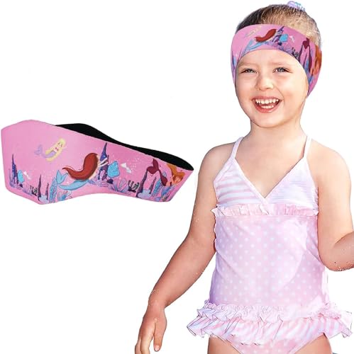 KGDUYC Schwimm Stirnbänder Kinder, Wasserdichtes Kopfband,Ohrenband Wasserdichtes mit Elastizität,Verstellbare elastische Wassersportausrüstung zum Schwimmen und Surfen (Pink)
