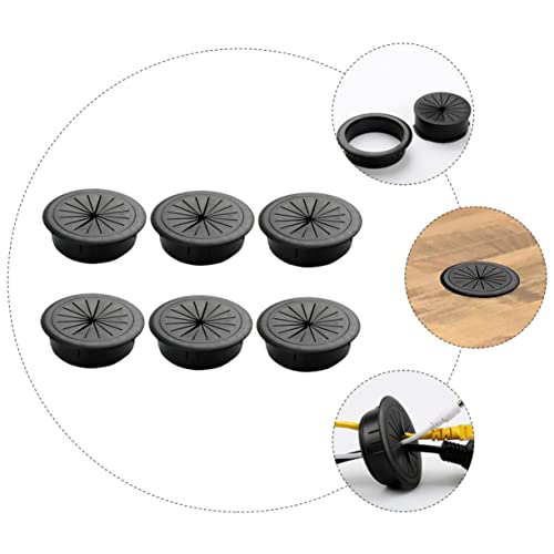 Organizador de cables para escritorio SEWACC 6 piezas, cubierta de orificio duradera para gestión ordenada de cables, tapa removible para fácil instalación para uso en oficina y hogar miniatura 5