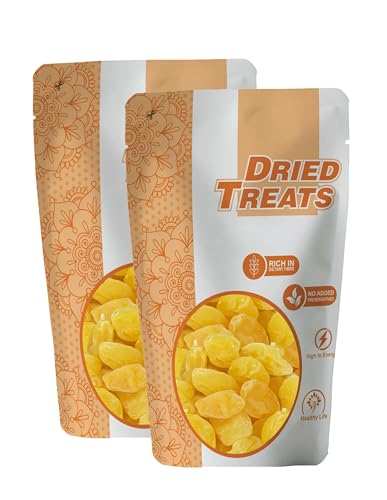 Image of Dried Treats Dried Peach Yellow 500 Grams (250g X 2) - Sweet, Tasty and Chewy Candied Texture - Rich in Fiber & Antioxidants - Peach Yellow Tastes Like Candy, Feels Like Fruit | No Cutting, Just Open & Eat | Best Choice Of Indian Mothers for Kid's Snack