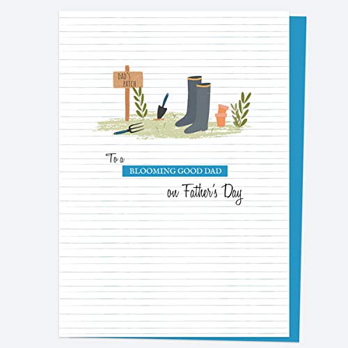 Dotty about Paper Father's Day Card - Garden Patch - Blooming Good Dad. Hobby, Gardening, Nature, Outdoors, Greenery, For Dad, Envelope Included (3979)