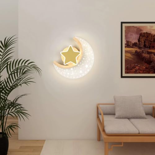 Lámpara de pared infantil de madera con LED de 10W regulable para interiores 4