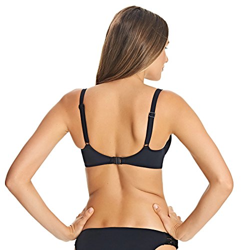 Freya Women\'s Macramé Sweetheart Padded Underwire Bikini Top, Black, 34F