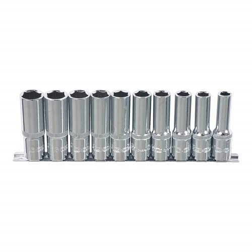 Image secondaire de KS Tools 918.0610 Jeu de douilles 6 pans 1/4'' CHROMEplus 10 pièces
