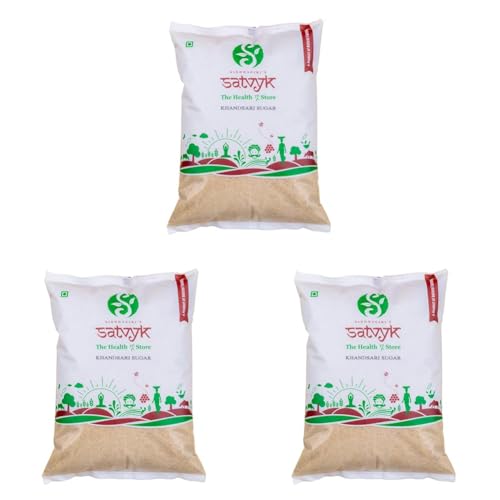 Image of S Siddhagiri's SATVYK THE HEALTH re STORE Desi Khand (Set of 3 - 3kg) - Unrefined Khandsari | Raw Khand | Unprocessed Sugarcane Khandsari Sugar | Khandsari Sugar | Chemical Free Khand | Pesticides Free Khandsari | Sulphur-free Khand Sugar