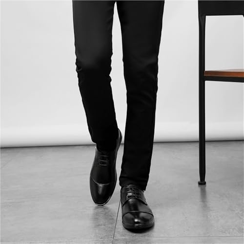 Men's Lace up Genuine Leather Oxfords Comfortable Business Casual Dress Shoes Pointed Toe Height Increasing Formal Shoes for Office Wedding and Daily Wear4
