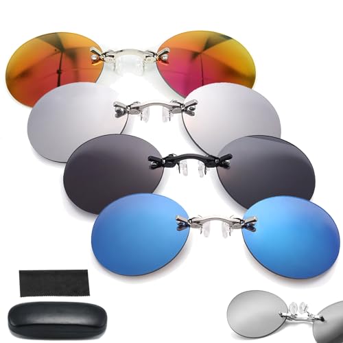 Kngdrt Three Color Round Clip on Nose Glasses, 2024 New Morpheus Sunglasses, Fashion Rimless Men Sun Glasses