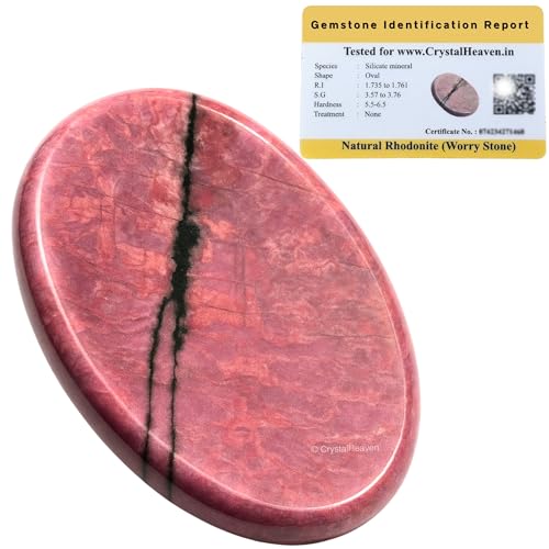 Image of Crystal Heaven Rhodonite Crystal Thumb Worry Pebbles Stones For Anxiety Stress Relief Massage - Aaa Grade Original Healing Gemstone Agate Rubbing Stone For Yoga Meditation Spiritual Reiki Feng Shui