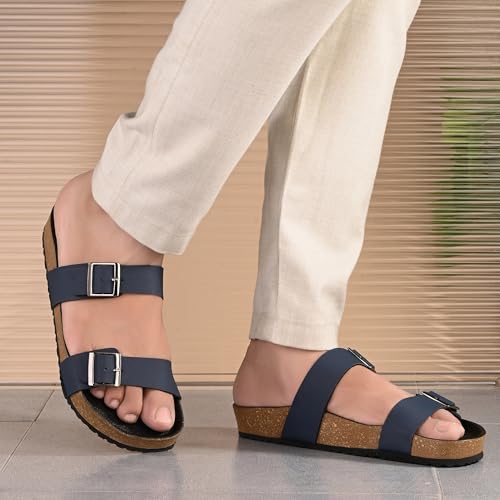 Image of Centrino Men's Berkin-Style Slip-On Sandals | Open Toe Design | Soft PU Footbed | Lightweight & Comfortable | Arch Support | On-Grip Sole | Casual Outdoor Wear (6863)