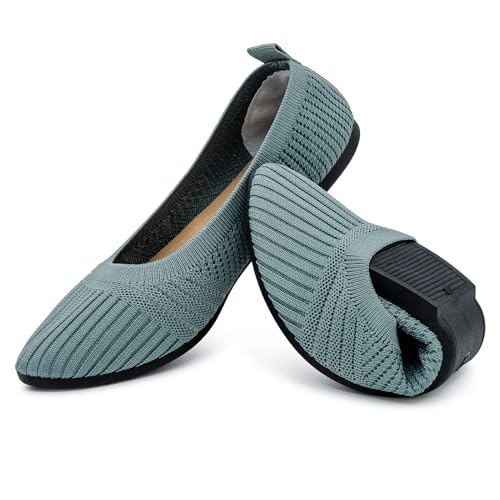 Womens Pointed Toe Flats Foldable Soft Knit Ballet Slip On Shoes Work Office Casual Walking Dressy Flats Shoes2