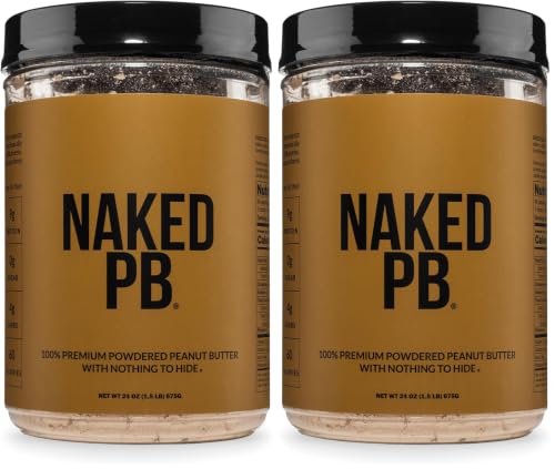Image of Naked 1.5 LB Powdered Peanut Butter from US Farms - Bulk, Only 1 Ingredient - Roasted Peanuts, Vegan, No Additives, Preservative Free, No Salt, No Sugar - 45 Servings - NAKED PB (Pack of 2)