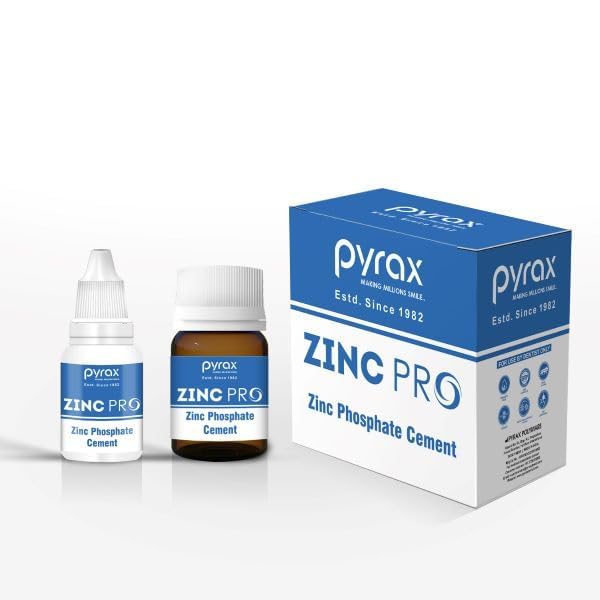 PYRAX Zinc Phosphate Cement with Powder jar, Liquid Bottle, Spoon and Mixing Pad