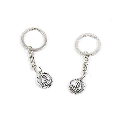 2 Pieces Keychain Keyring Door Car Key Chain Ring Tag Charms Supply S4NH5G Sailboat Sailing Boat