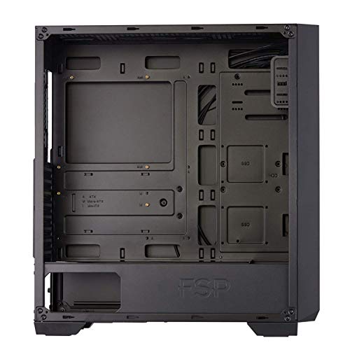 Gabinete para PC FSP E-ATX Mid Tower CMT520 Plus para gaming con 2 paneles de vidrio templado y 4 ventiladores RGB direccionables compatibles con sincronización ASUS Aura Sync y MSI Mystic Light miniatura 6