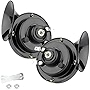 2PCS Super Loud Train Horns, Car Air Electric Snail Double Horn, 12V Waterproof Air Horns Replacement Kit, Automotive Accessories Universal for Car, Motorcycle, Truck, Bike, Boat (Black)