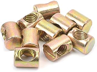 10pcs Metric M8 Barrel Nuts Cross Dowels Slotted Nuts for Most Furniture Beds Crib Chairs (M8 * 15MM)